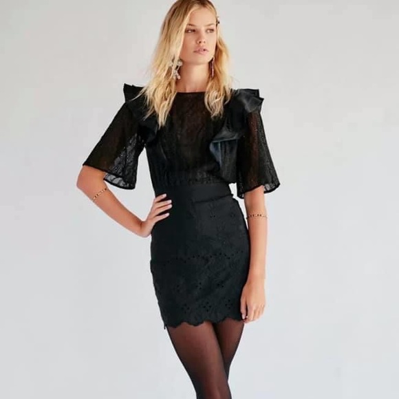 Free People Party Mackenzie Mini Dress Black NWT 2 - Picture 1 of 8